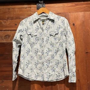 Eddie Bauer | Corduroy Floral/Snap Top | Large